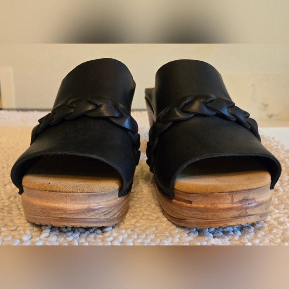 Calou Stockholm Leather Black Sandal Clogs Sz EU 41 - Picture 5 of 10